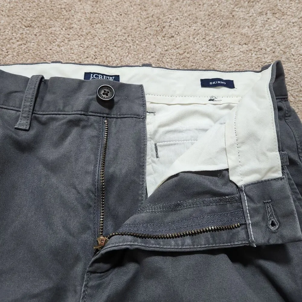 J. Crew Chino Pants Men 29X32 (31X31) Gray Skinny Flex